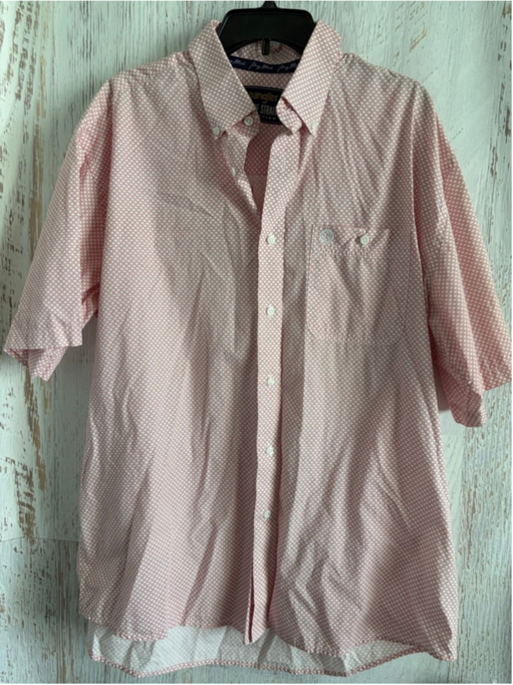 Men's Wrangler George Strait Red White Casual Button Down Shirt XL